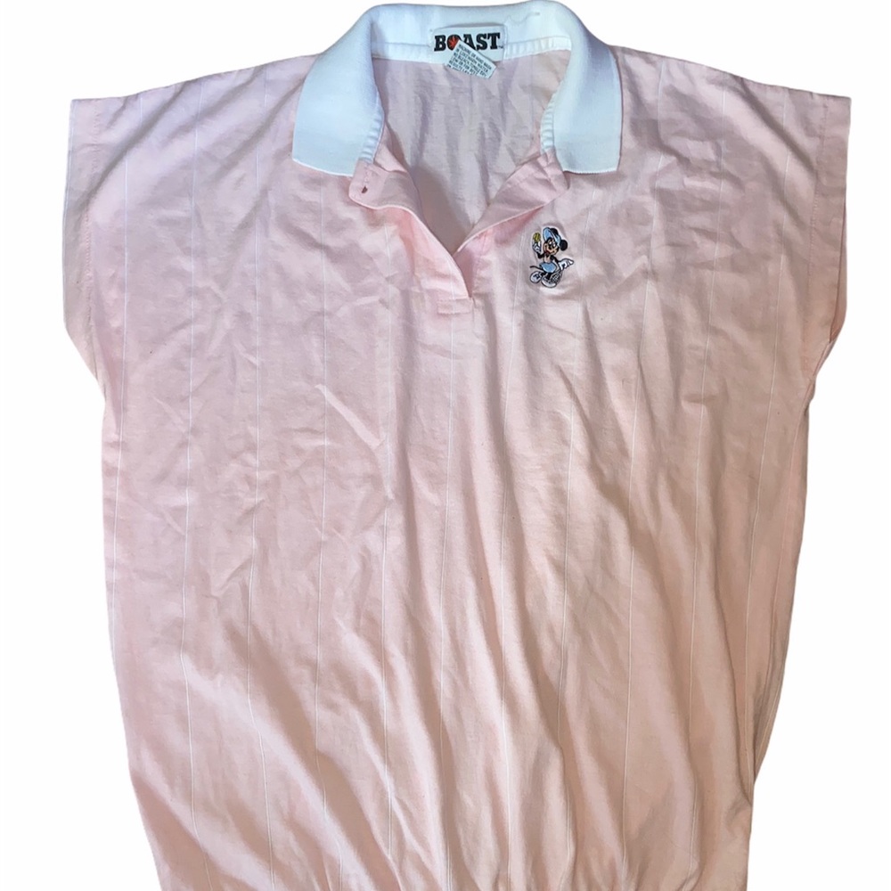 Boast Pin Striped Minnie Mouse Polo Sz Large
